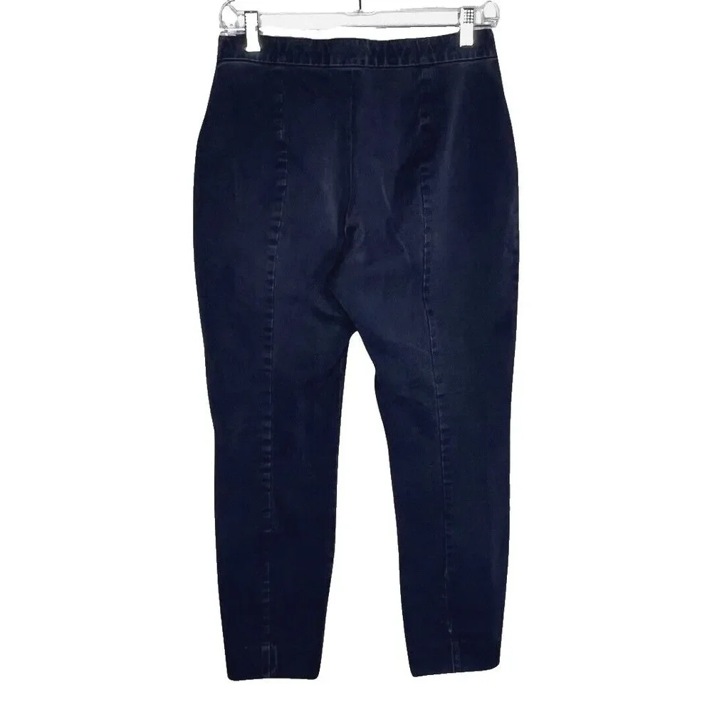 Everlane Jeans Women 8 Dark‎ Blue Skinny Side Zip Flat Front Crop Basic Casual